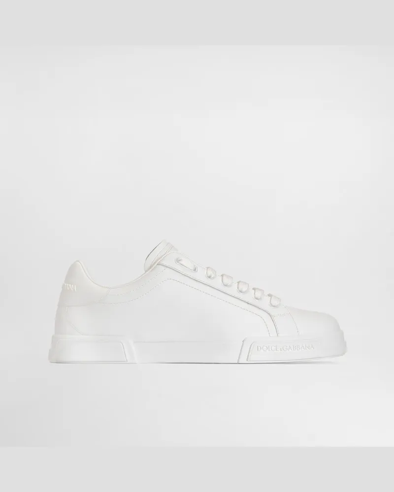 Dolce & Gabbana Portofino Light Sneaker In Calfskin - Mann Sneakers Wei� Leder White