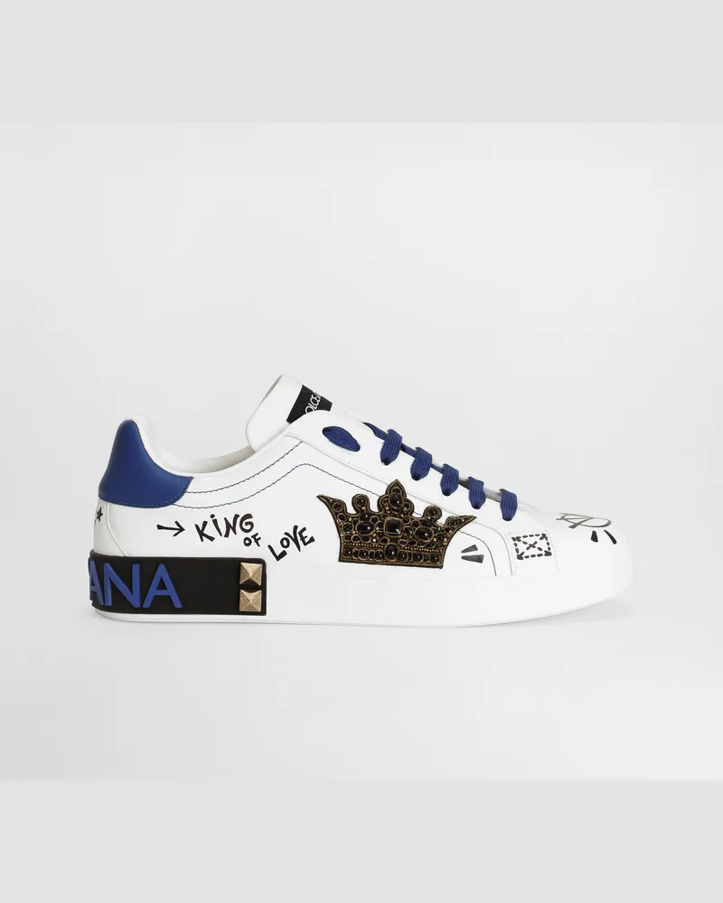 Dolce & Gabbana Portofino Leather Sneakers - Mann Sneakers Multicolor Multicolor