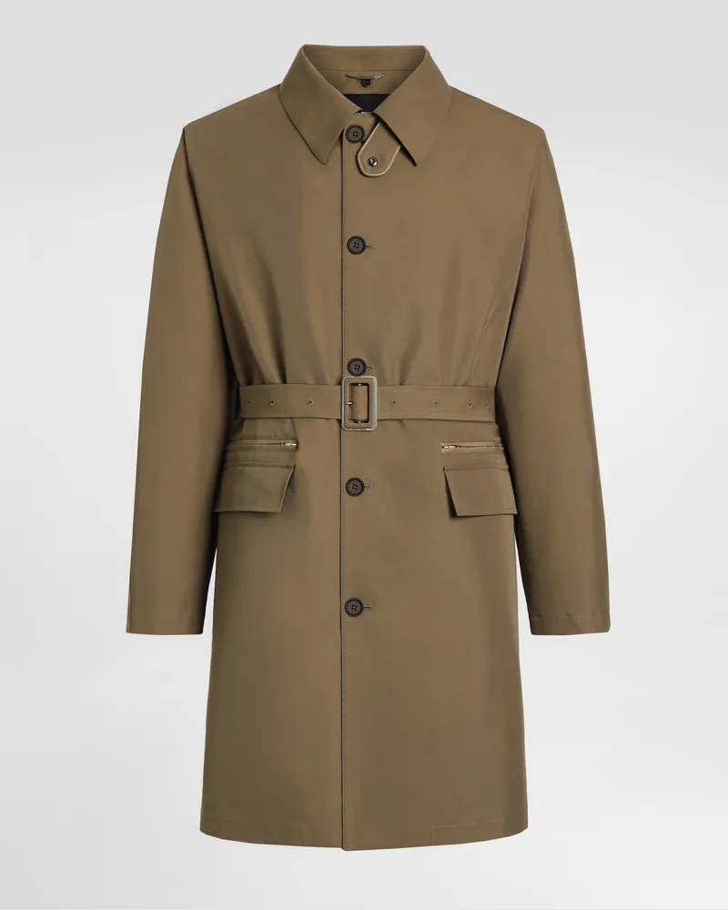 Dolce & Gabbana Trenchcoat Aus Baumwolle Mit Einreihiger Knopfleiste - Mann Mäntel Und Jacken Braun Braun