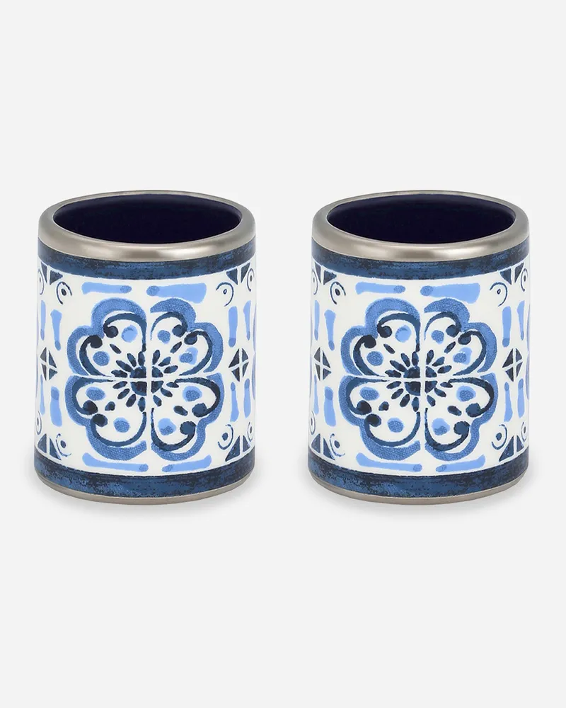 Dolce & Gabbana Set Mit 2 Großen Serviettenringen Aus Keramik - Serviettenringe Mehrfarbig Mehrfarbig