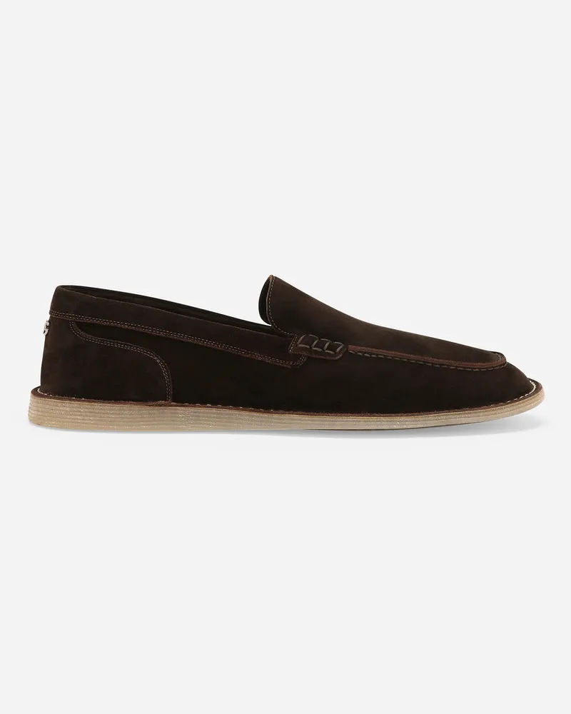 Dolce & Gabbana Mokassin Aus Veloursleder - Mann Driver Und Mokassins Braun Braun