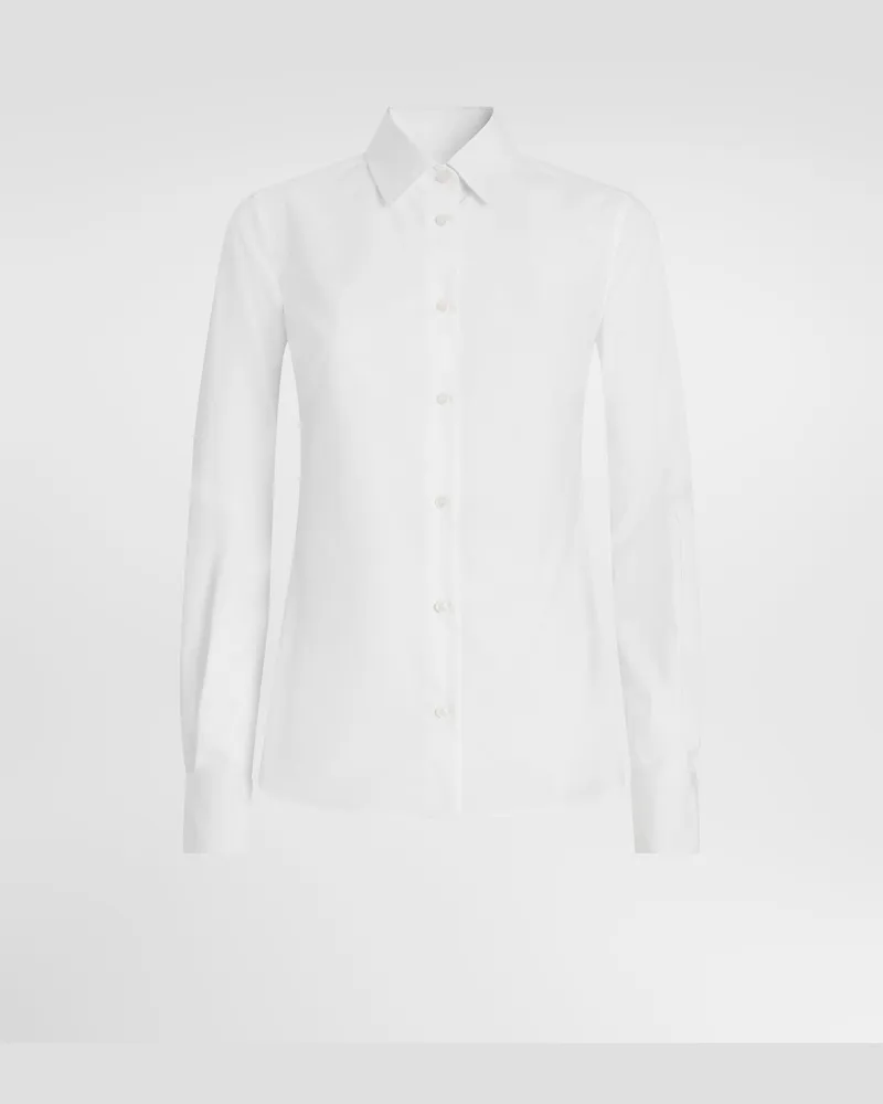 Dolce & Gabbana Hemd Aus Popeline - Frau Collection Wei White