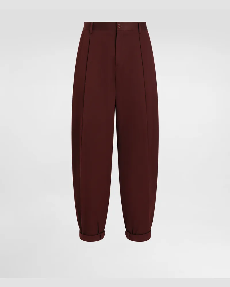 Dolce & Gabbana Hose Mit Doppelter Bundfalte Aus Baumwollgabardine - Mann Hosen Und Shorts Mehrfarbig Mehrfarbig