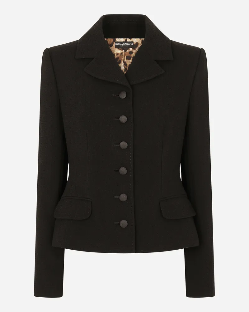Dolce & Gabbana Single-breasted Virgin Wool Jacket - Frau Blazer Schwarz Wolle Schwarz