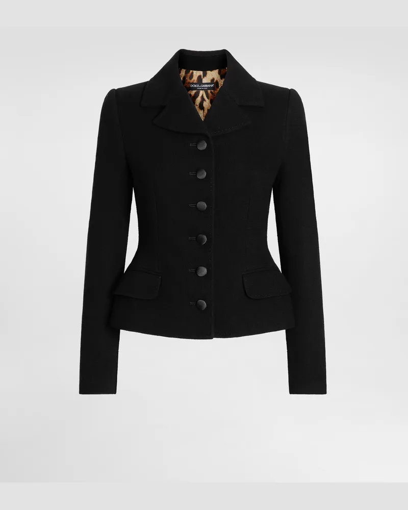 Dolce & Gabbana Single-breasted Virgin Wool Jacket - Frau Blazer Schwarz Wolle Schwarz