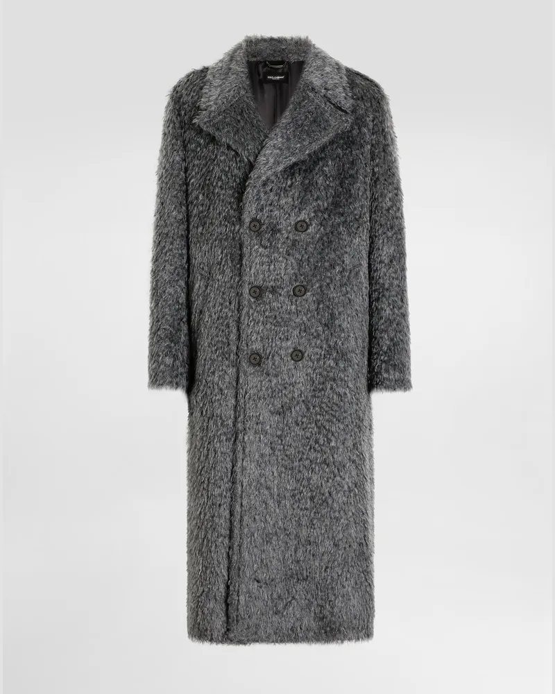 Dolce & Gabbana Double-breasted Fur-effect Coat - Mann Mäntel Und Jacken Grau Grey