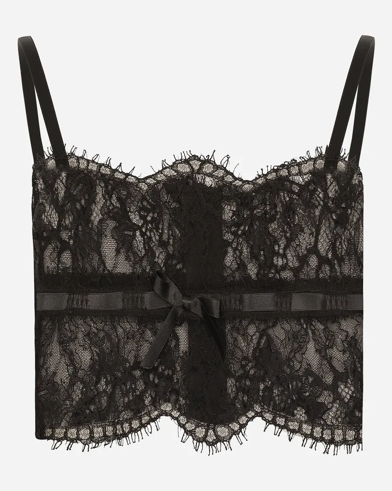 Dolce & Gabbana Dessous-top Aus Spitze - Frau Unterwäsche Schwarz Schwarz