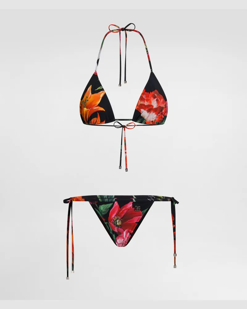 Dolce & Gabbana Triangel-bikini Mit Blumenprint - Frau Bademode Drucken Drucken