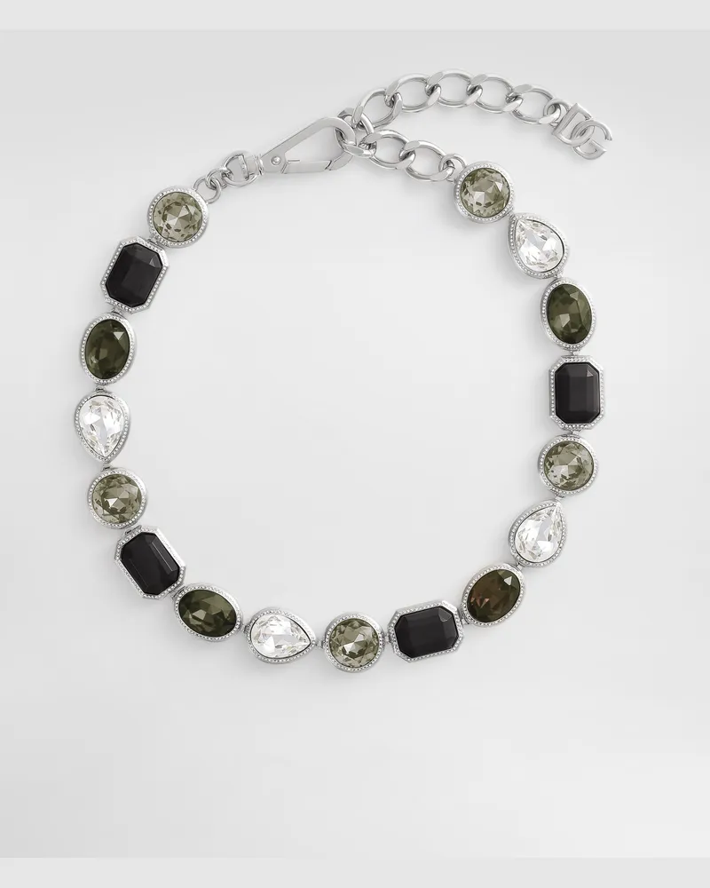 Dolce & Gabbana Necklace With Rhinestones - Mann Bijoux Silber Metall Silver