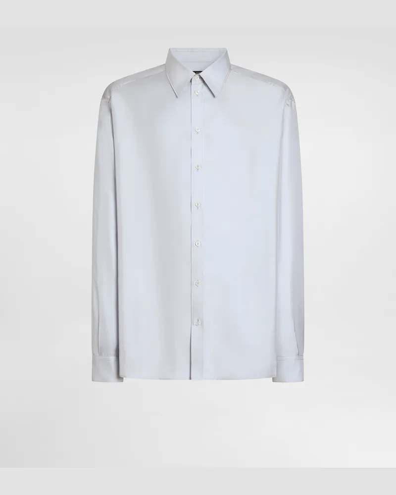 Dolce & Gabbana Hemd Aus Seidentwill - Mann Hemden Grau Grey