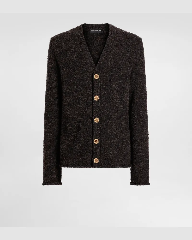 Dolce & Gabbana Virgin Wool Cardigan - Mann Collection Multicolor Multicolor