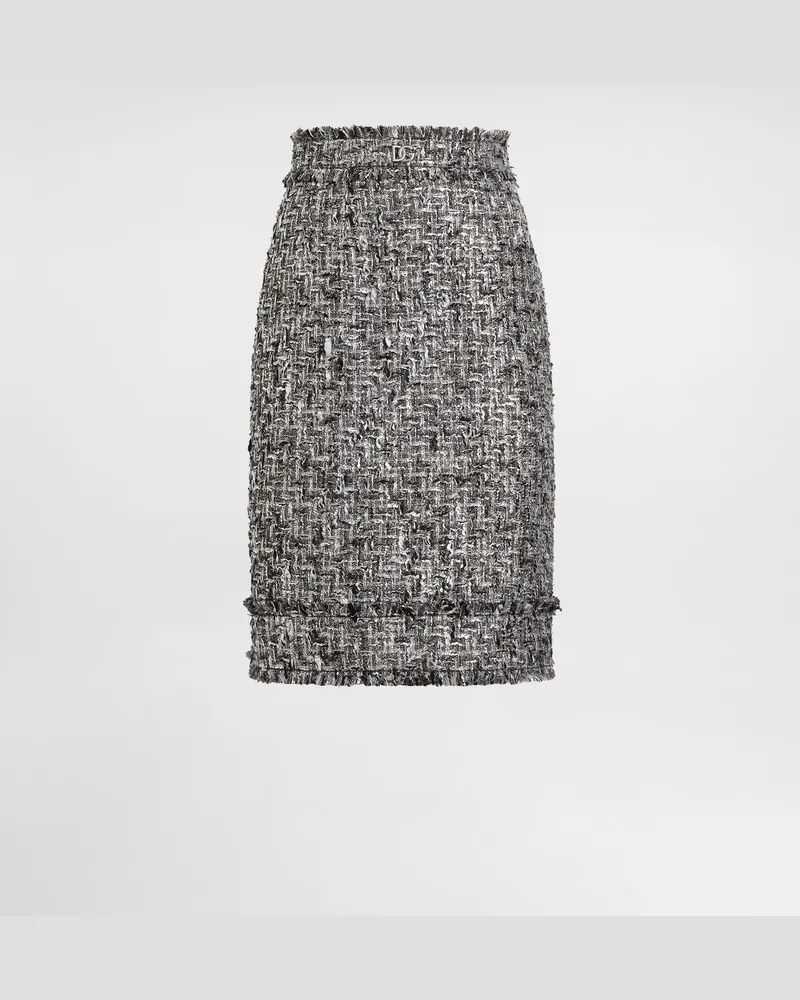 Dolce & Gabbana Midi-schlauchrock Aus Raschel-tweed - Frau Röcke Mehrfarbig Mehrfarbig