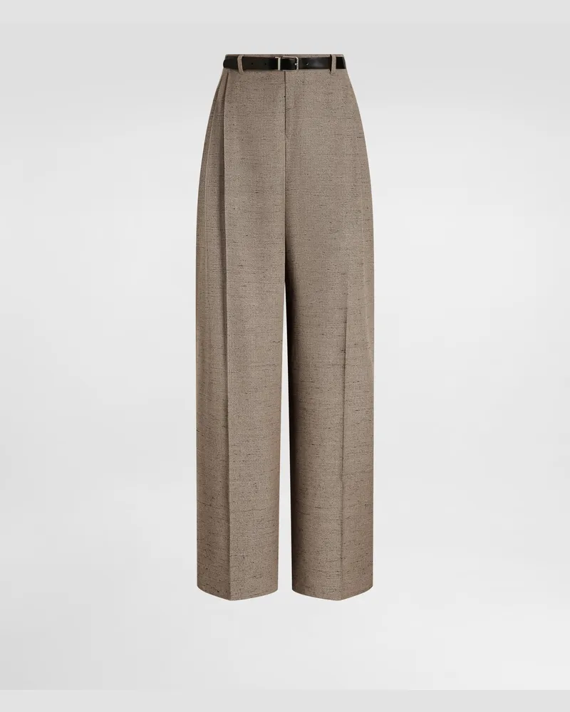 Dolce & Gabbana Tweed-effect Linen And Viscose Trousers - Frau Hosen Und Shorts Beige Multicolor