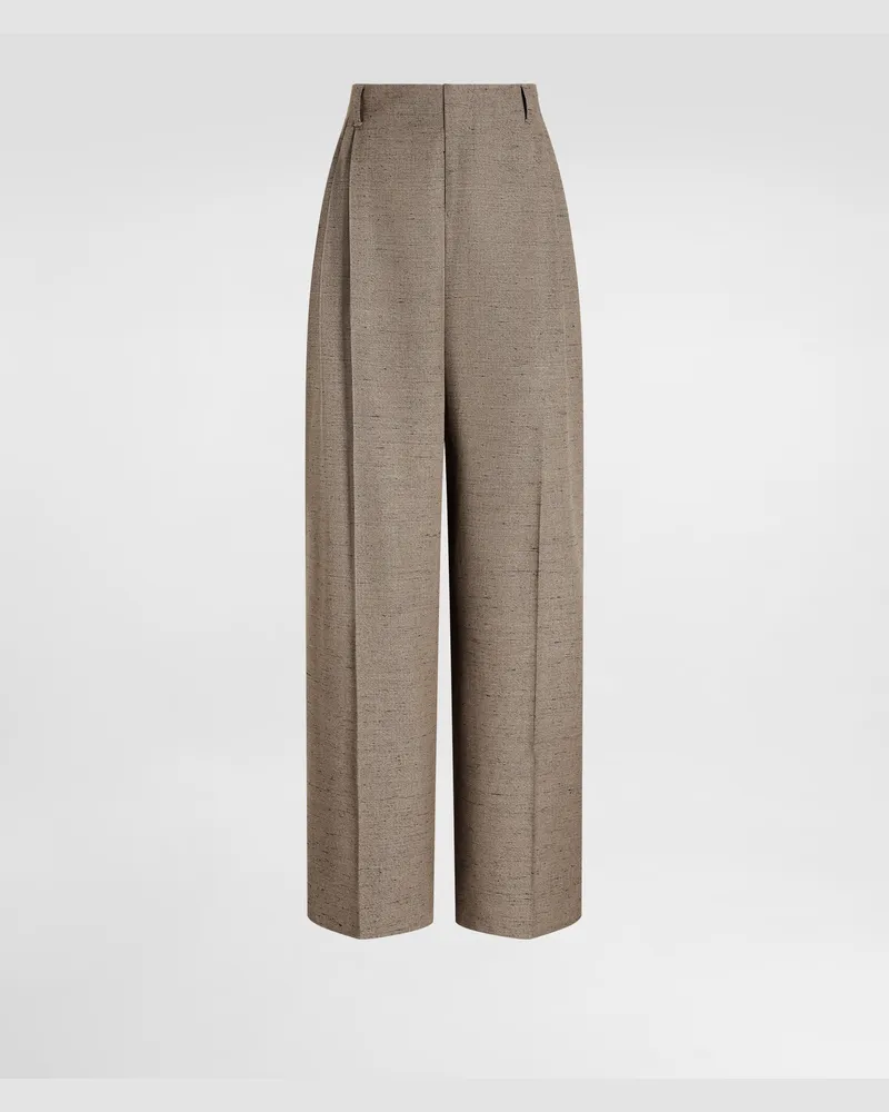 Dolce & Gabbana Tweed-effect Linen And Viscose Trousers - Frau Hosen Und Shorts Beige Multicolor