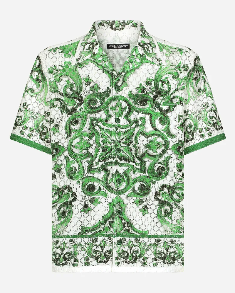 Dolce & Gabbana Häkel-hawaiihemd Majolika-print - Mann Hemden Drucken Drucken