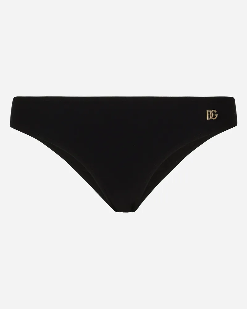Dolce & Gabbana Bikinislip - Frau Bademode Schwarz Jersey Schwarz