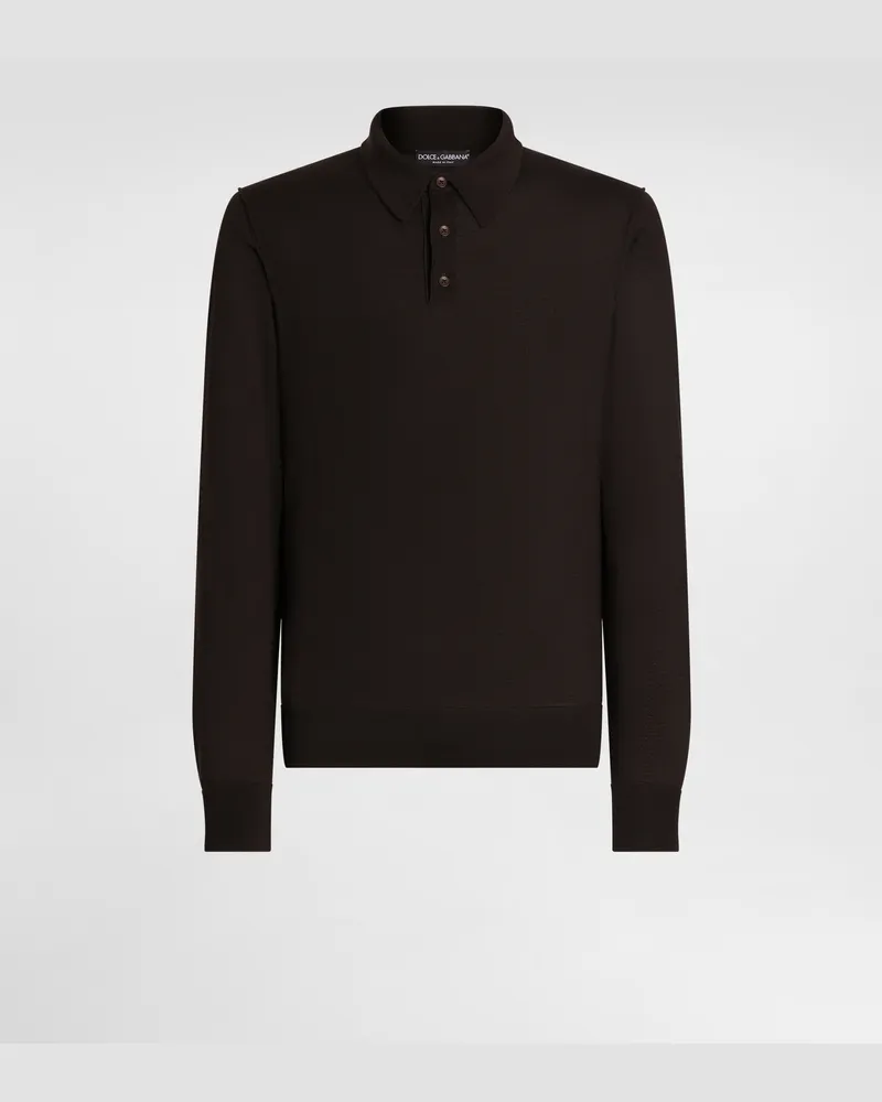 Dolce & Gabbana Poloshirt Aus Kaschmir Im Glattstrick - Mann Strickwaren Braun Braun