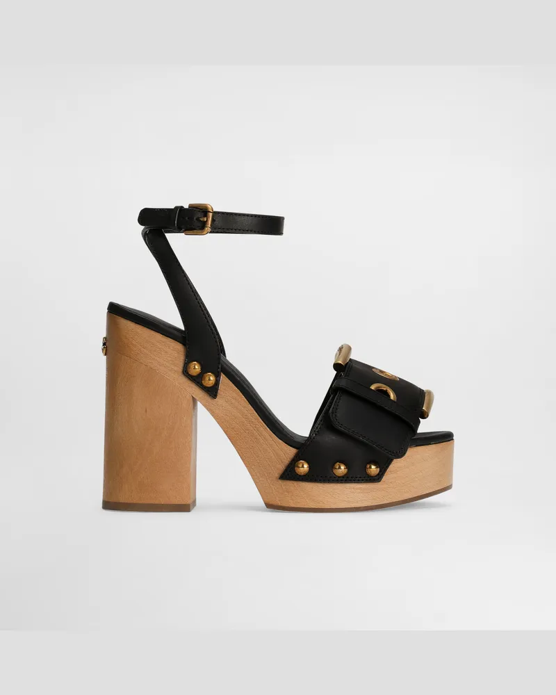 Dolce & Gabbana Cowhide Wedge Sandals - Frau Sandalen Und Wedges Schwarz Schwarz