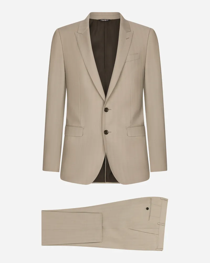 Dolce & Gabbana Einreihiger Nadelstreifenanzug Martini - Mann Anzüge Und Blazer #n/d Beige