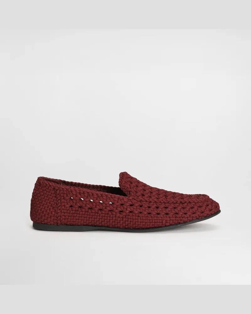 Dolce & Gabbana Slipper Aus Geflochtenem Stoff - Mann Driver Und Mokassins Red Red