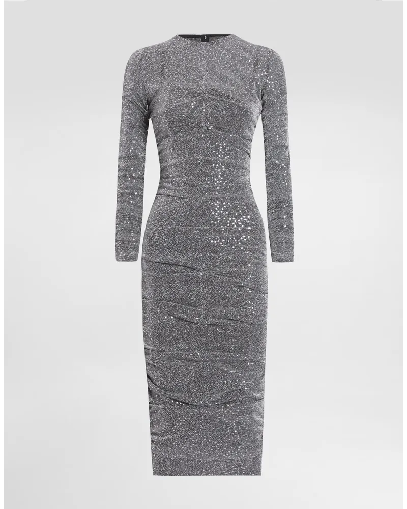 Dolce & Gabbana Drapiertes Longuette-kleid Mit Paillettenbesatz - Frau Kleider Silber Silber