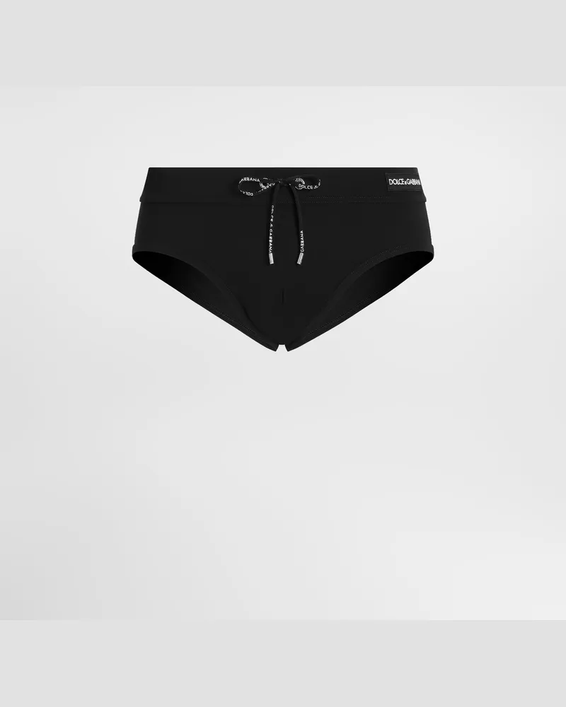 Dolce & Gabbana Badeslip Mit Logo - Mann Beachwear Schwarz Black