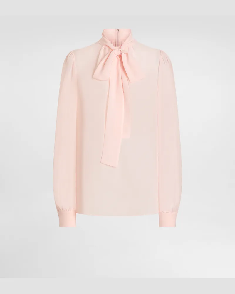 Dolce & Gabbana Oberteil Aus Seidengeorgette - Frau Blusen Und Tops Rosa Rosa
