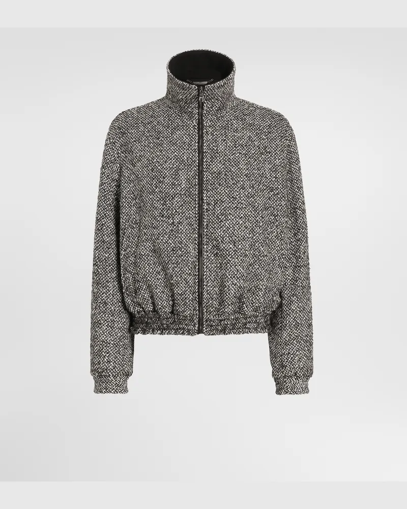 Dolce & Gabbana Jacke Aus Wollmix In Birdseye-optik - Mann Mäntel Und Jacken Mehrfarbig Mehrfarbig