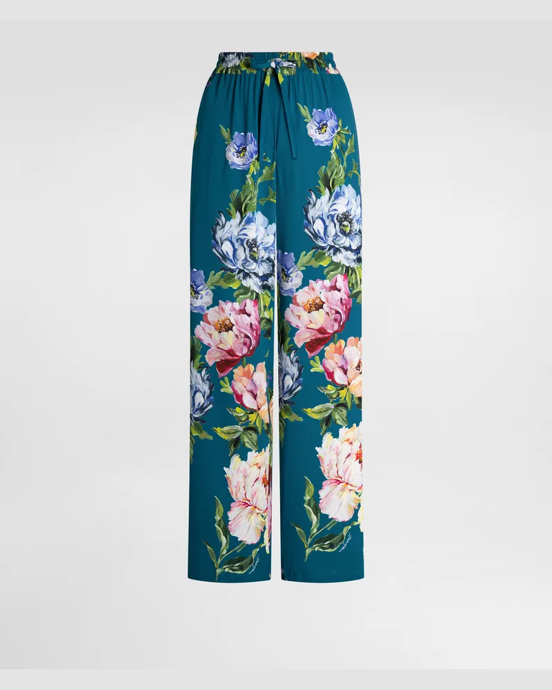 Dolce & Gabbana Peony-print Silk Vanity Trousers - Frau Collection Mehrfarbig Mehrfarbig