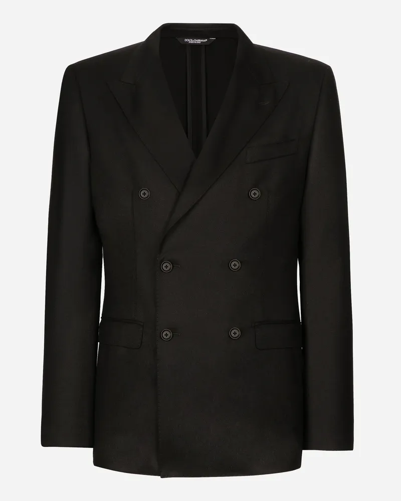 Dolce & Gabbana Zweireihige Jacke Fit Taormina Aus Wolle - Mann Anzüge Und Blazer Schwarz Schwarz
