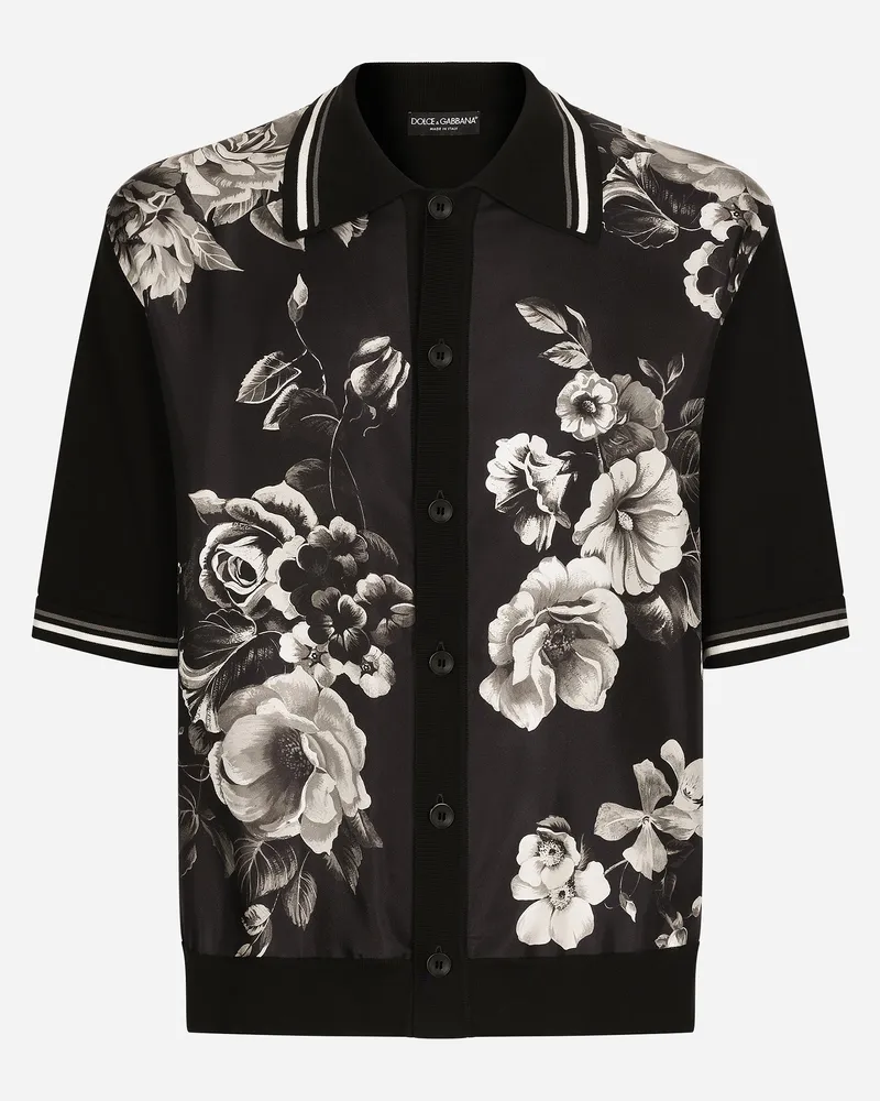 Dolce & Gabbana Oversize-Hemd aus Seide und Baumwolle mit Blumenprint Drucken