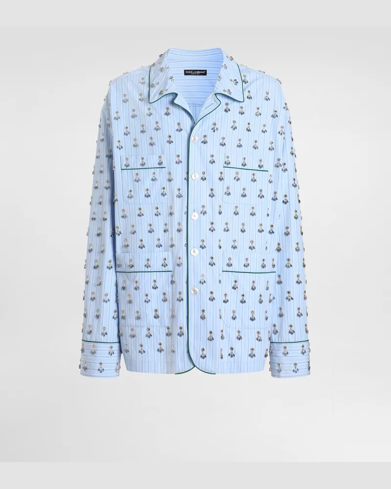 Dolce & Gabbana Vanity Shirt With Embroidery And Piping - Mann Hemden Mehrfarbig Mehrfarbig