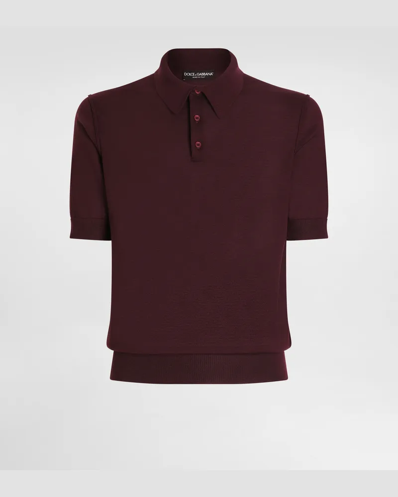 Dolce & Gabbana Poloshirt Aus Kaschmir - Mann Strickwaren Bordeaux Burgunderrot