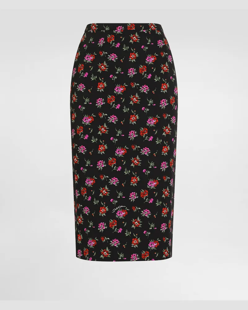 Dolce & Gabbana Gerade Geschnittener Rock Mit Blumen-print - Frau Röcke Mehrfarbig Mehrfarbig