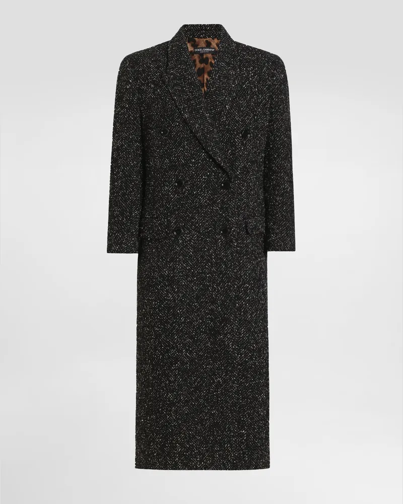 Dolce & Gabbana Zweireihiger Oversize-mantel Aus Einem Wollmix Mit Fischgrätmuster - Frau Mäntel Und Jacken Mehrfarbig Mehrfarbig