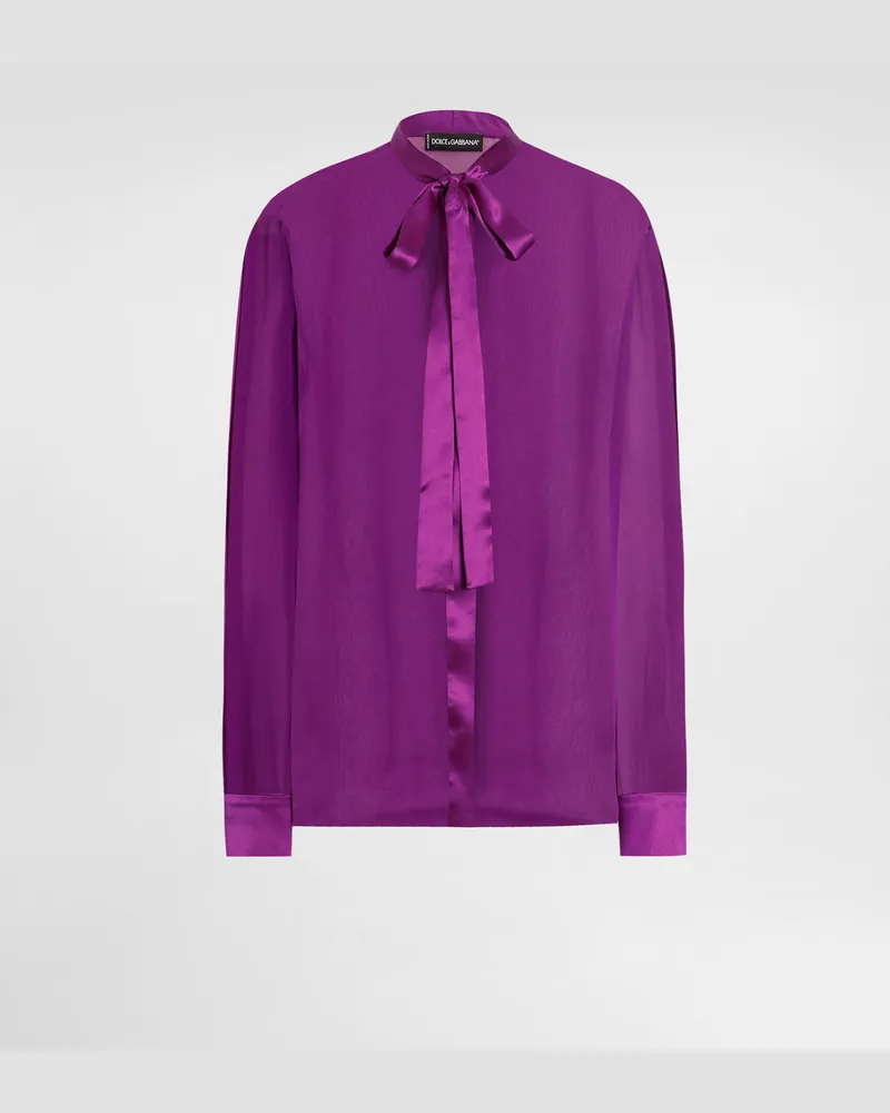 Dolce & Gabbana Chiffonbluse - Frau Blusen Und Tops Violett Seide Violett