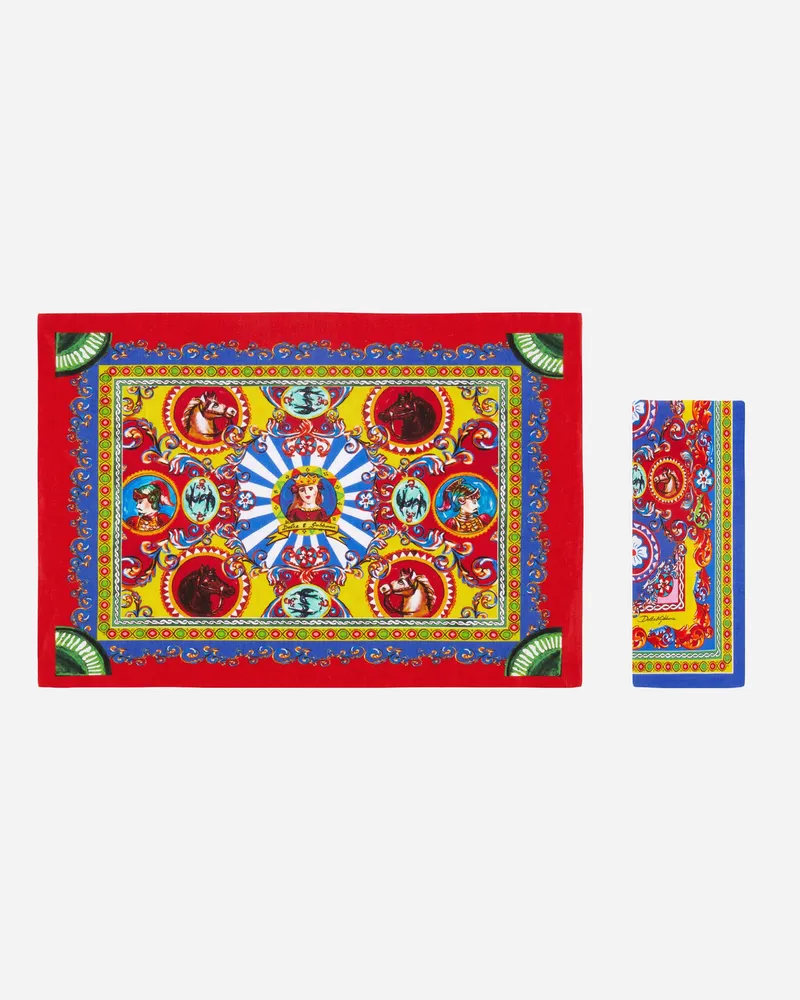 Dolce & Gabbana Set Platzdeckchen Und Serviette Aus Leinen - Sets Platzdeckchen Und Serviette Mehrfarbig Mehrfarbig