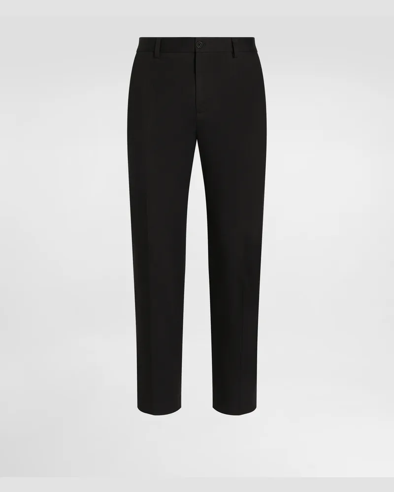 Dolce & Gabbana Hose Aus Baumwollgabardine - Mann Hosen Und Shorts Schwarz Black