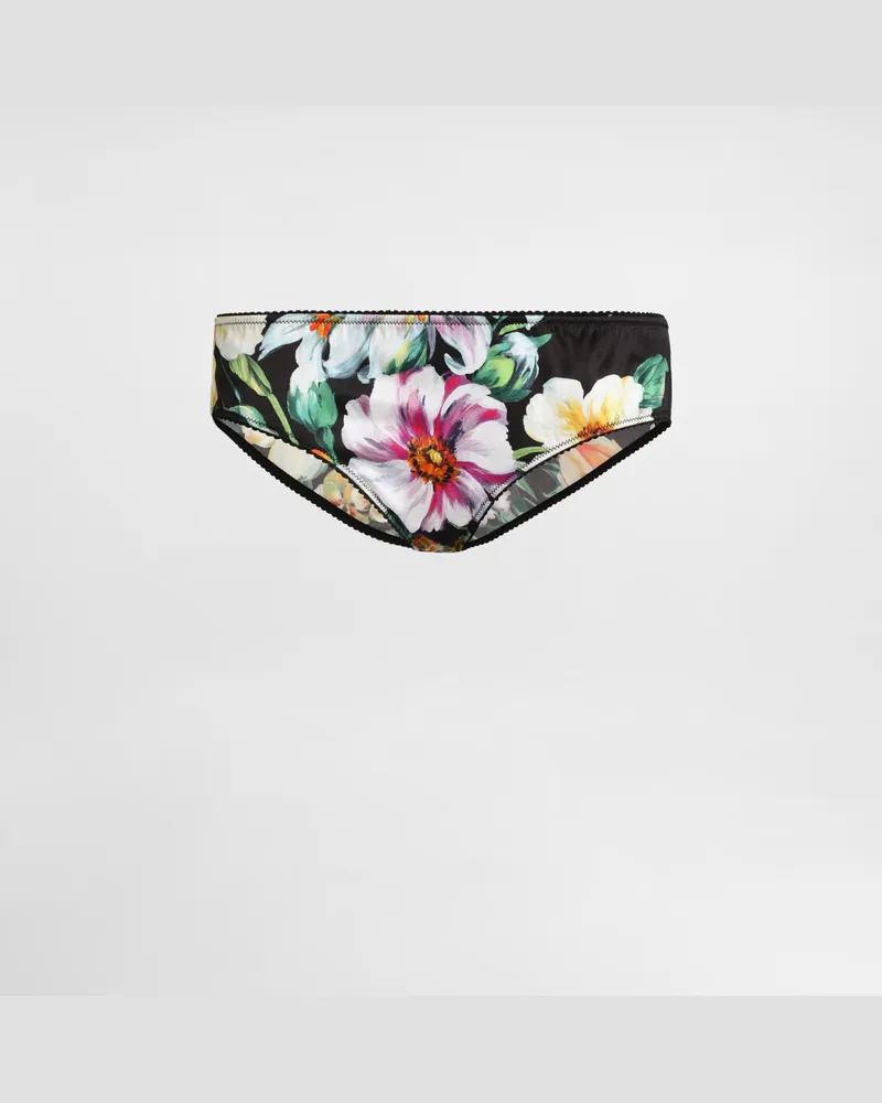 Dolce & Gabbana Slip Aus Satin Blumenprint - Frau Unterwäsche Drucken Drucken