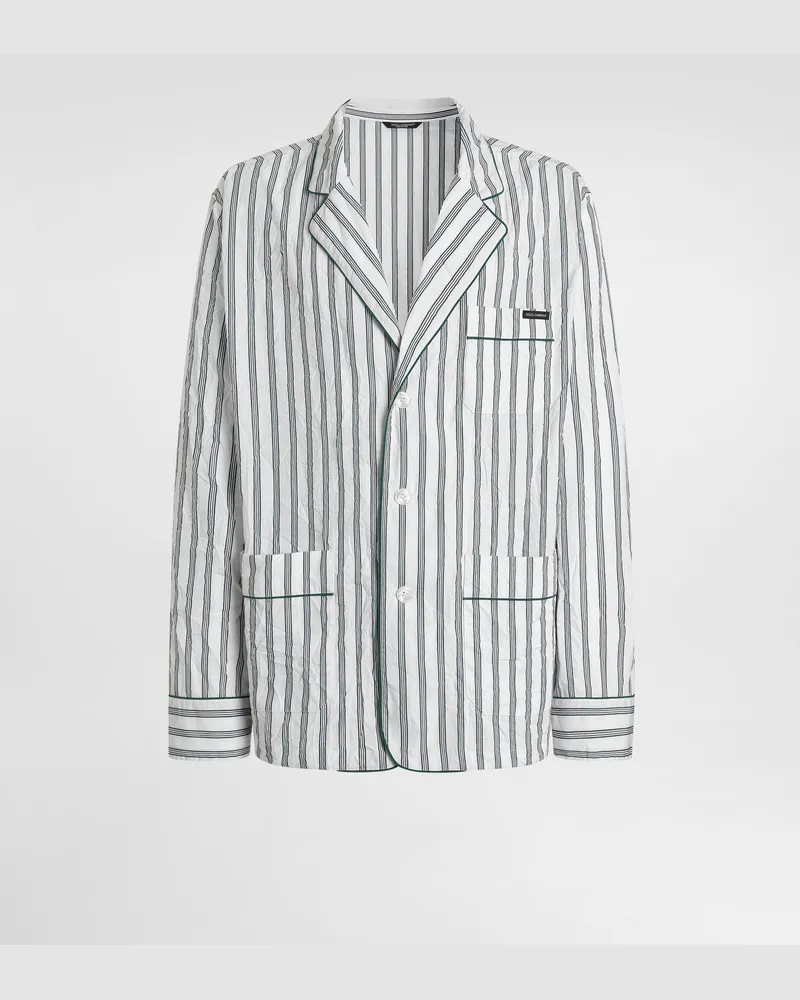 Dolce & Gabbana Crinkled Striped Poplin Vanity Robe - Mann Hemden #n/d Multicolor