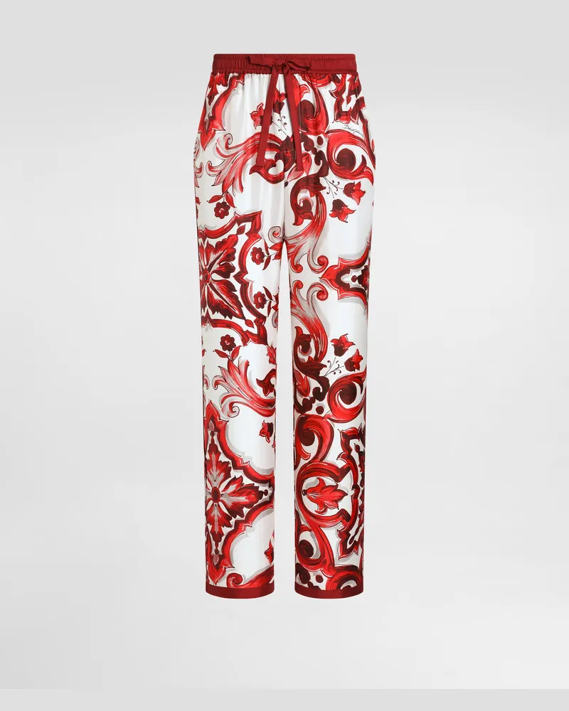Dolce & Gabbana Hose Vanity Aus Twill Mit Majolika-print - Mann Hosen Und Shorts Multicolor Multicolor