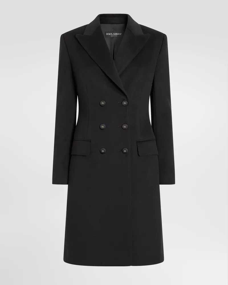 Dolce & Gabbana Mantel Dolce Aus Wolle Mit Zweireihiger Knopfleiste - Frau Mäntel Und Jacken Schwarz Schwarz