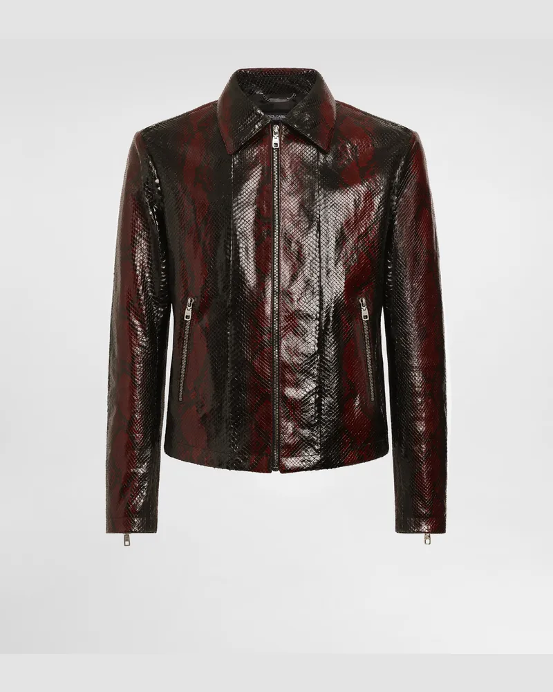 Dolce & Gabbana Jacke Migjorn Aus Pythonleder - Mann Mäntel Und Jacken Mehrfarbig Mehrfarbig