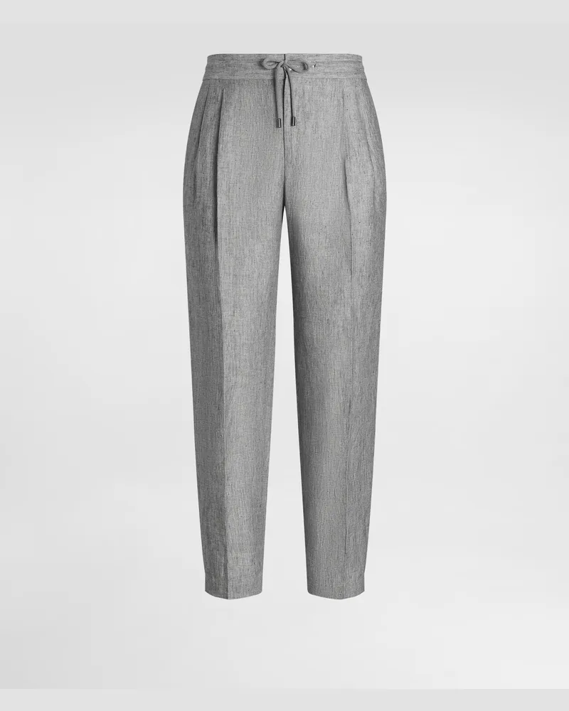 Dolce & Gabbana Hose Aus Leinenstoff Délavé - Mann Hosen Und Shorts Grau Grau