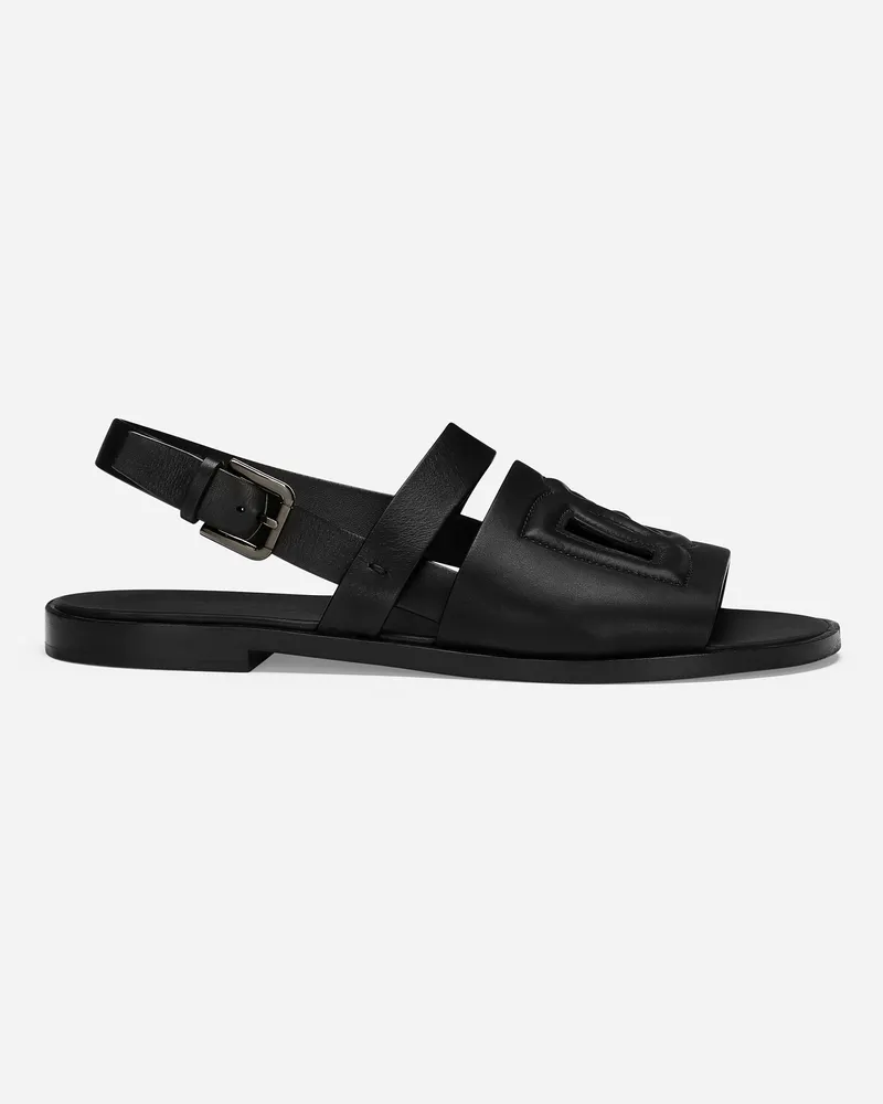Dolce & Gabbana Sandale Aus Kalbsleder - Mann Sandalen Und Slides Schwarz Leder Schwarz