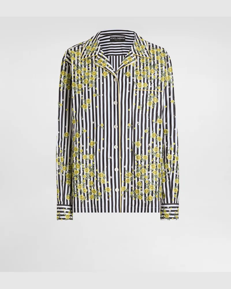 Dolce & Gabbana Poplin Shirt With Flower Embroidery - Frau Blusen Und Tops Mehrfarbig Multicolor
