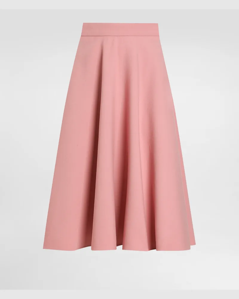 Dolce & Gabbana Longuette-tellerrock Aus Wollstoff - Frau Röcke Rosa Rosa