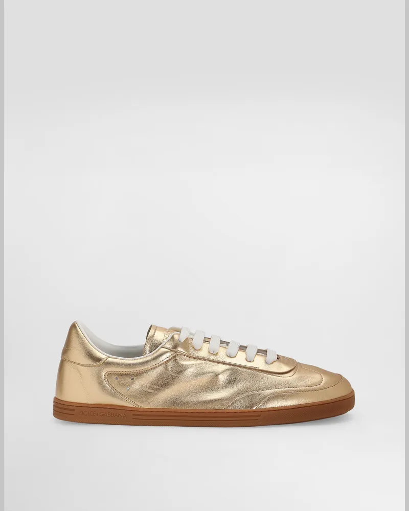 Dolce & Gabbana Sneaker Saint Tropez Aus Metallic-leder - Mann Sneakers Gold Gold