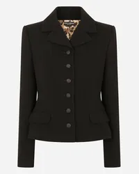 Dolce & Gabbana Single-breasted virgin wool jacket Schwarz