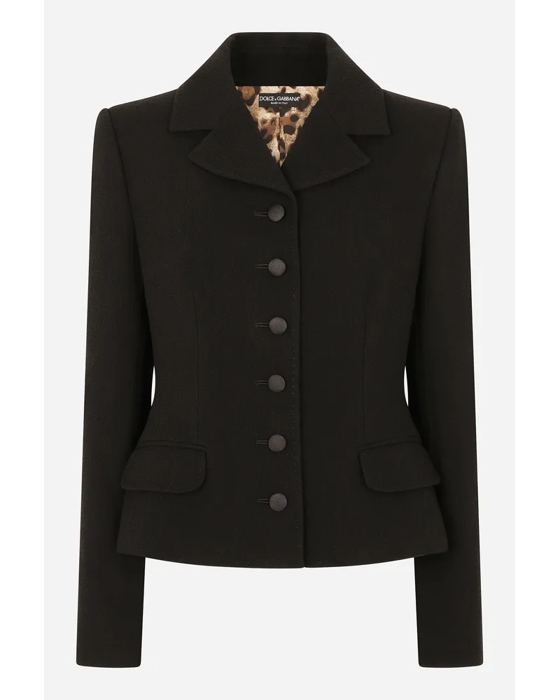 Dolce & Gabbana Single-breasted virgin wool jacket Schwarz